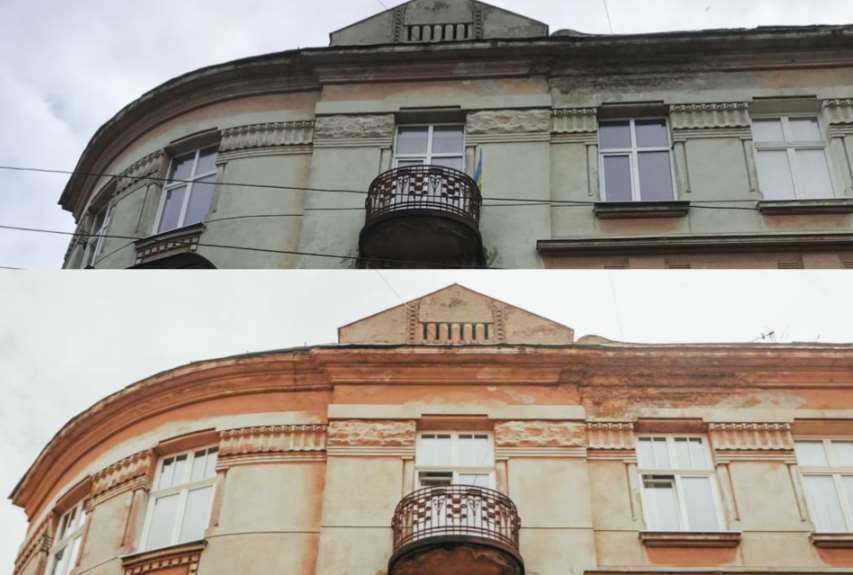 В історичному будинку Львова пластикові три вікна та балконний блок замінили на дерев’яні