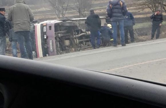 На Львовщине перевернулся рейсовый автобус