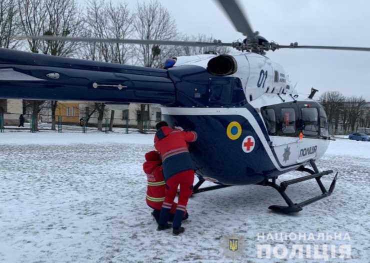 На Львівщині за один день поліцейський гелікоптер доставив до обласного центру чотирьох пацієнтів