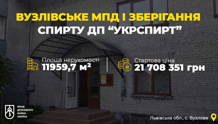 25 лютого відбудеться аукціон з приватизації майна Вузлівського спиртзаводу